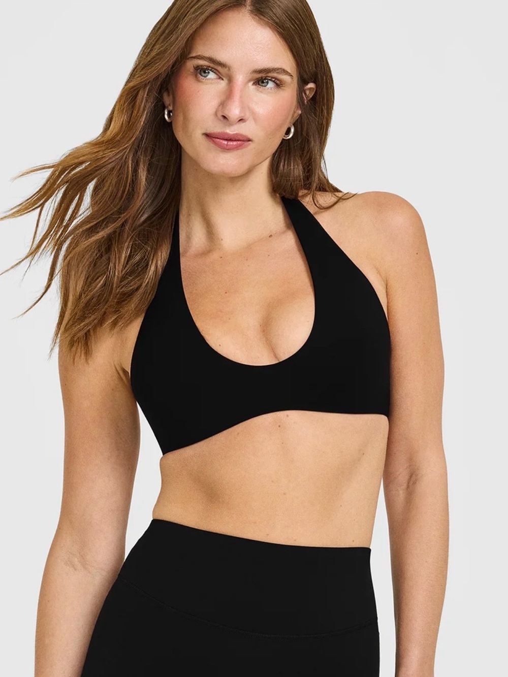 NWT Oner Active SoftMotion Minimal Halter Neck Bralette in Black
